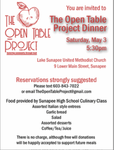 TheOpenTableProject Dinner @ Lake Sunapee United Methodist Church